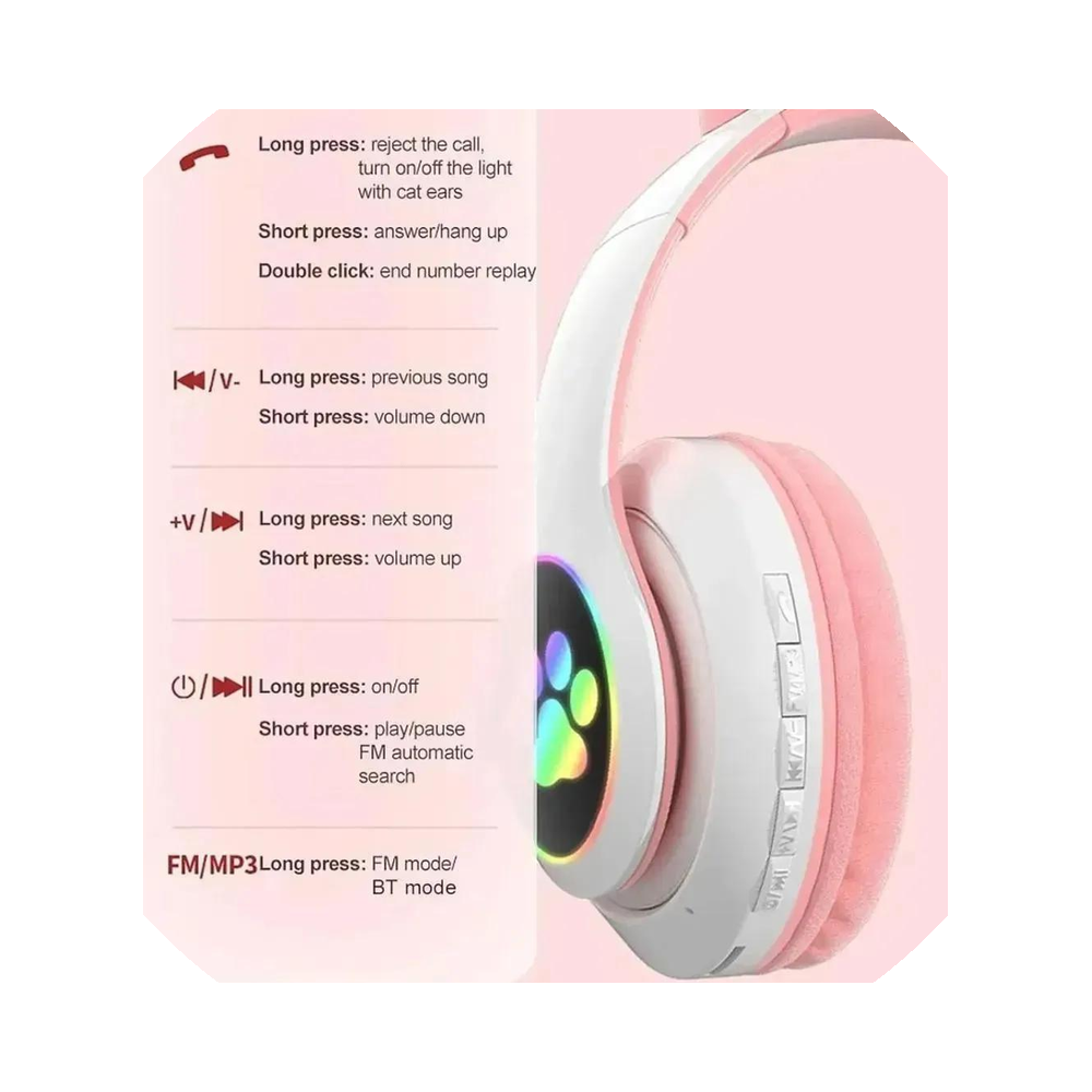 Wireless Cat Ear RGB Headphones
